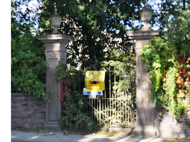 Garden wall and stone gate piers  Chaddock Hall